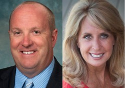 Headshot photos of KCC Board of Trustees Chairman Steve Claywell and KCC Foundation Board of Directors Chairwoman Kathy-Sue Dunn.