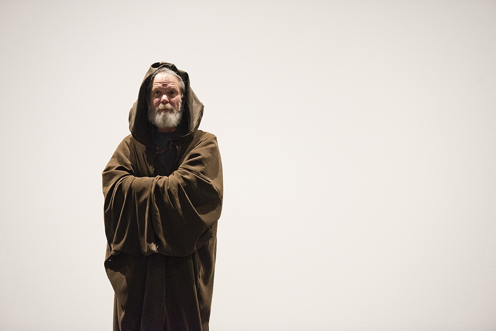 Gregg Morris as Obi-Wan Kenobi in a dress rehearsal for KCC Theatre's "Sampled Shakespeare"