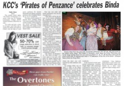 A photo of a Battle Creek Shopper News article about KCC's upcoming production of "The Pirates of Penzance"