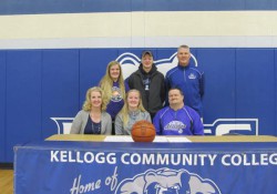 Allison Fuller, of Athens, signs a National Letter of Intent to play women’s basketball at Kellogg Community College.