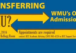 A text slide promoting the Oct. 4, 2016, WMU On-site Admission Day at KCC.