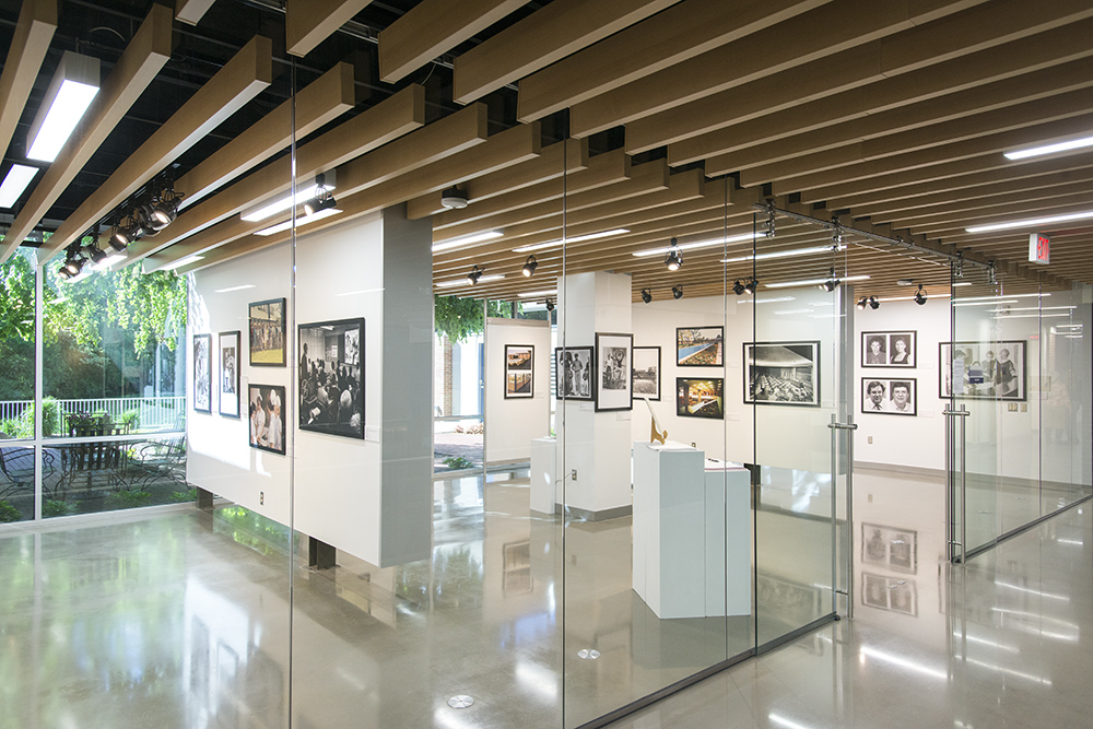 KCC's 60th anniversary art exhibit including historical photos from the College archives.