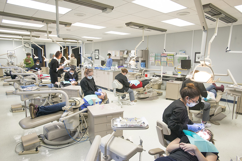 Dental Hygiene students work in the College's Dental Hygiene Clinic.