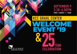 A text slide promoting the Sept. 9 Grahl Center event.