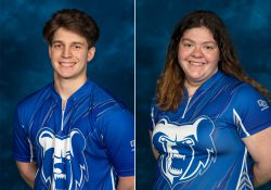 KCC bowlers Bryan Foote and Emma O'Donnell.