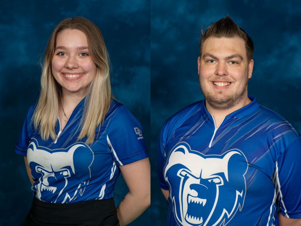 KCC bowlers Jazlyn Lotz and Jacob O'Donnell.