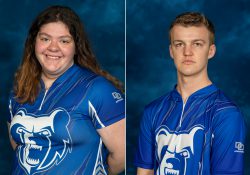 KCC bowlers Emma O'Donnell and Zach Barker.