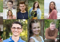 A collage of headshot photos of 14 of 15 of KCC's 2021-22 Gold Key Scholarship recipients.
