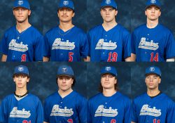 Pictured, in the top row, from left to right, are Keegan Batka, Hilario DeLaPaz, James Geshel and Jackson Kitchen. In the bottom row, from left to right, are Sean Knorr, Tate Peterson, Ashton Potts and RJ Sherwood.