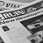 A black and white photo of an old edition of the Bruin student newspaper.