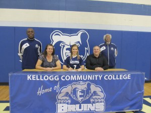 Pictured from left to right are head women's soccer coach Barth Beasley, Kathy Viviano (mother), Ashley Viviano, Thomas Viviano (father) and assistant women's soccer coach Charles Pratt.
