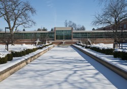 A sunny, snowy day on KCC's North Avenue campus.