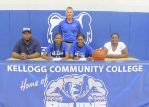 Pictured above, from left to right, are Rolando Petty, Rolonda Petty, KCC's head women's basketball coach Kyle Klingaman, Chantale Moore and Ericka Statin.