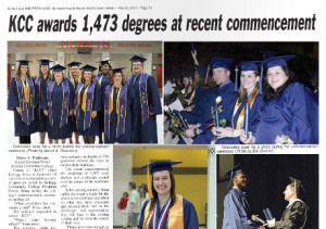 A screen shot of today's Battle Creek Shopper News coverage of KCC's 2013 commencement ceremony.