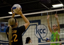 An image from a KCC volleyball camp held in July 2012.