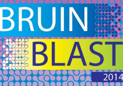 A text graphic promoting the 2014 Bruin Blast welcome back event for students.
