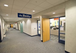 The entrance to The Bridge on KCC's North Avenue campus in Battle Creek.