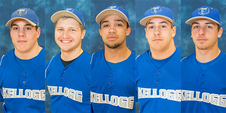 Photos of five KCC baseball players who have committed to play baseball at four-year schools beginning next fall.