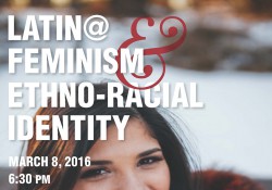 A text graphic promoting KCC's upcoming Center for Diversity event titled "Latina Feminism & Ethno-Racial Identity"
