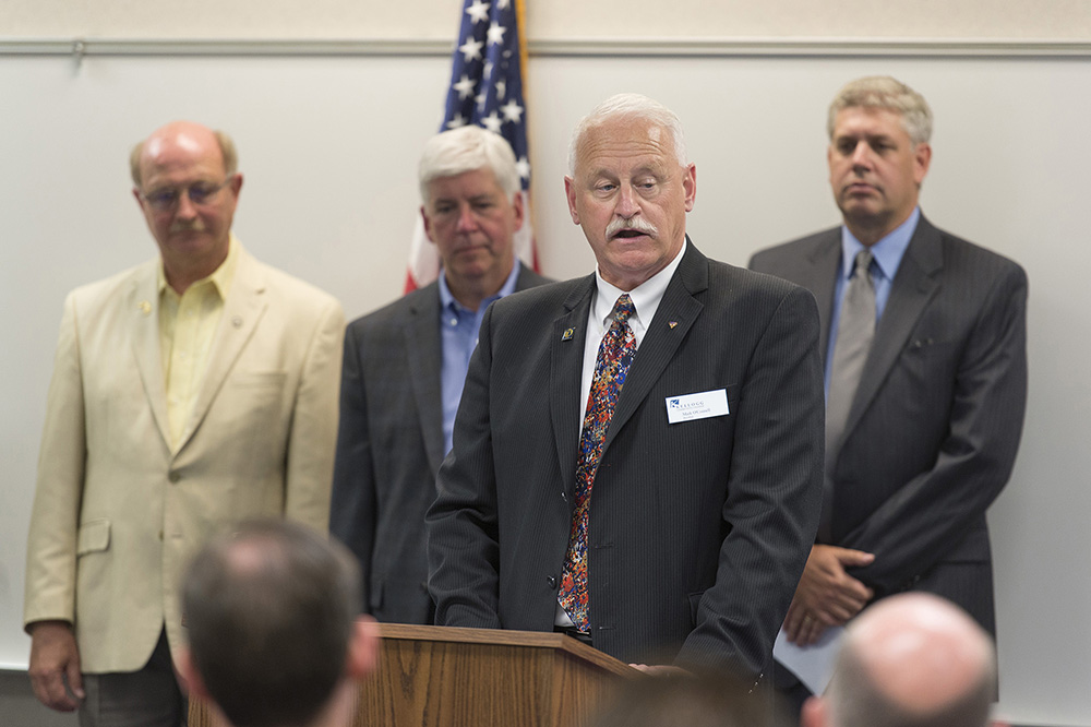 KCC President Mark O'Connell speaks during an event at the RMTC.