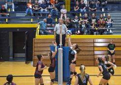 KCC volleyball players take on Jackson College at home in Battle Creek.