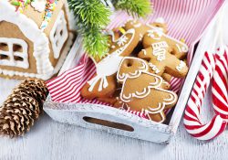 A stock photo featuring Christmas cookies on a table.