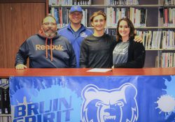 Pictured from left to right are Jeffery Falzone (father), KCC’s Head Baseball Coach Eric Laskovy, KCC baseball signee Jacob Falzone and Buffy Falzone (mother).