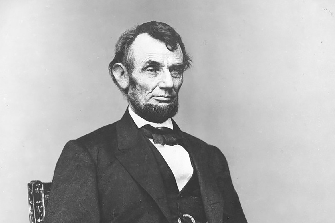A crop from Anthony Berger's 1864 portrait of Abraham Lincoln.