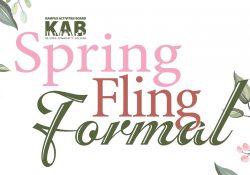 A decorative text slide that reads Spring Fling Formal with the Kampus Activities Board logo.
