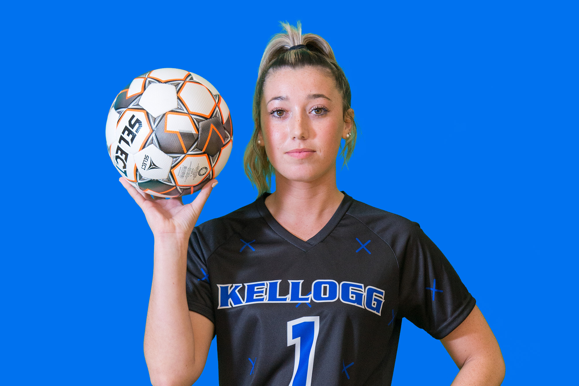 Women's soccer and volleyball player Jackie Mason.