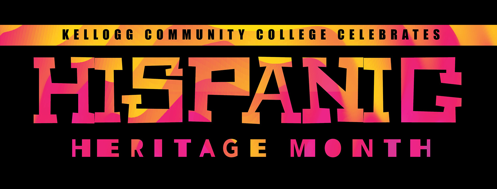 A text slide that reads "Kellogg Community College celebrates Hispanic Heritage Month."