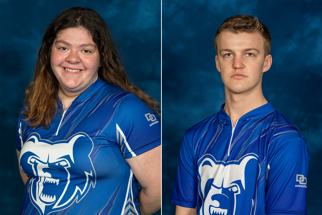 KCC bowlers Emma O'Donnell and Zach Barker.