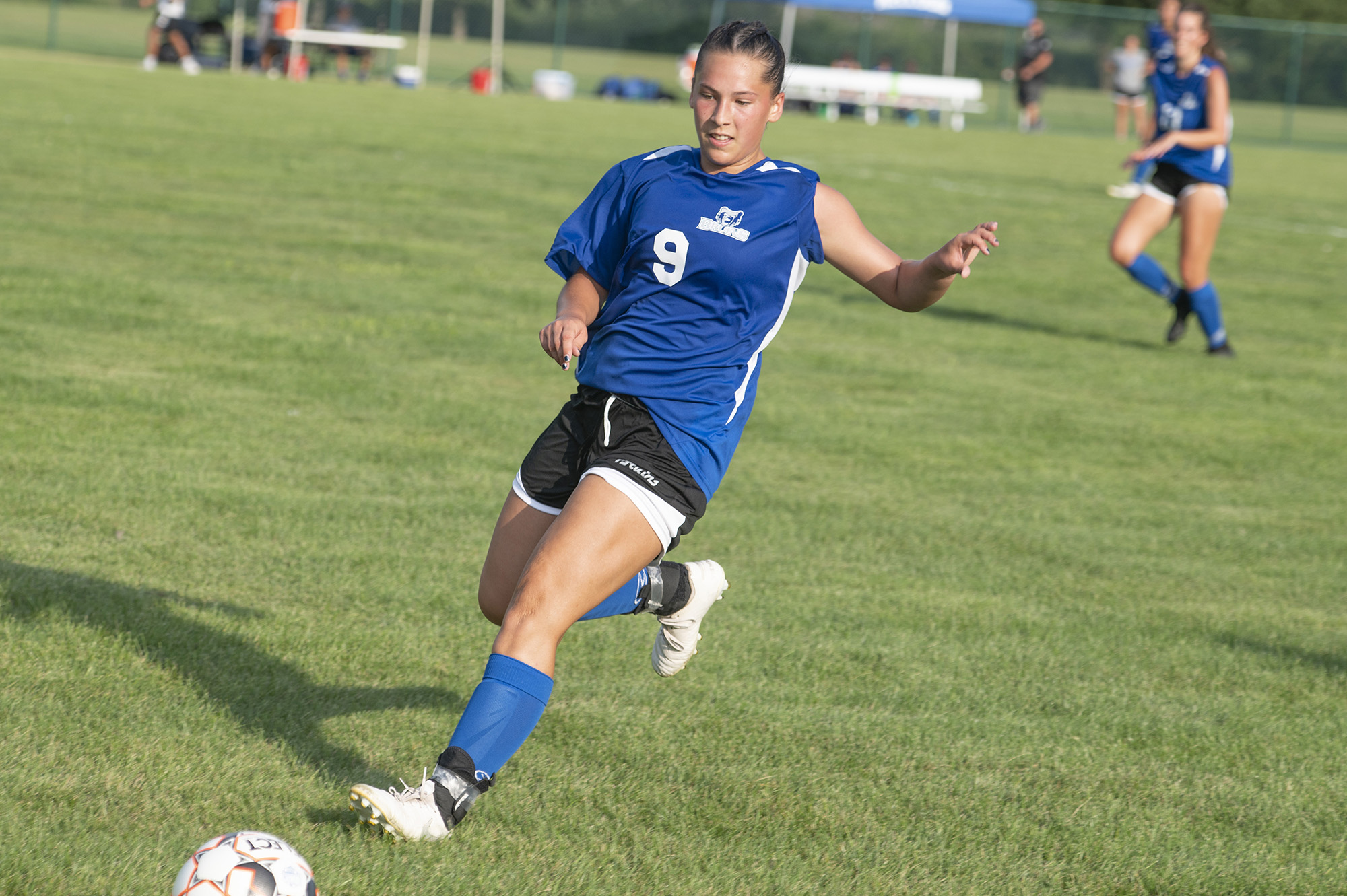KCC soccer player Allison Biergeder competes during a game.