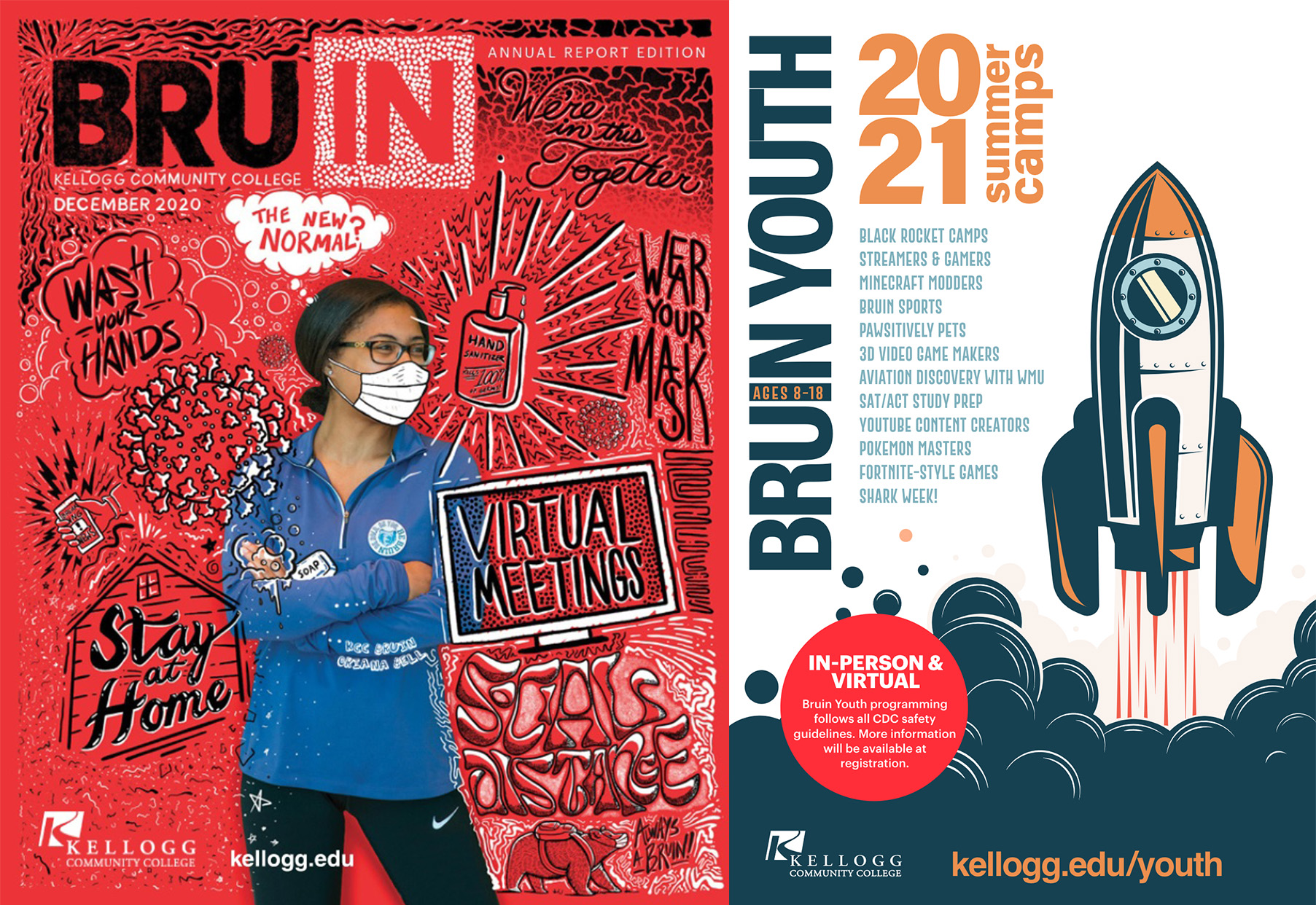 The award-winning BruIN magazine and Bruin Youth schedule covers.