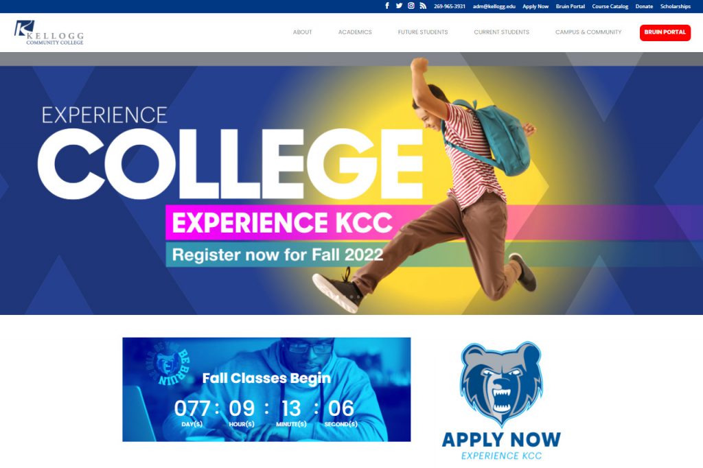 Kellogg Community College launches newly redesigned College website at