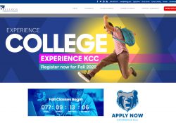 A screenshot of the KCC website homepage.
