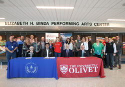 College officials from KCC and the University of Olivet pose for a group photo.