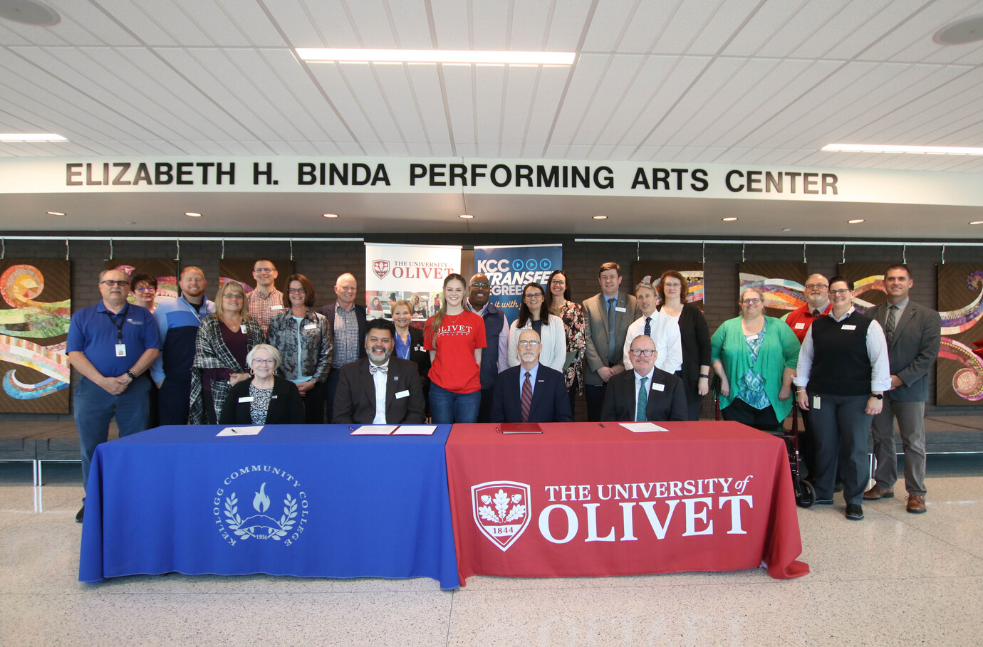 College officials from KCC and the University of Olivet pose for a group photo.