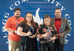 Pictured, from left to right, are 2024 KCC Alumni Award winners Eric McClure, Tiffany Thatcher, Susan Clark and Christopher Stafford.