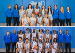 KCC's 2024-25 men's and women's basketball teams.