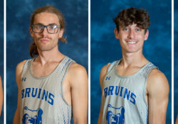 Headshot photos of four 2024 postseason cross country award winners.