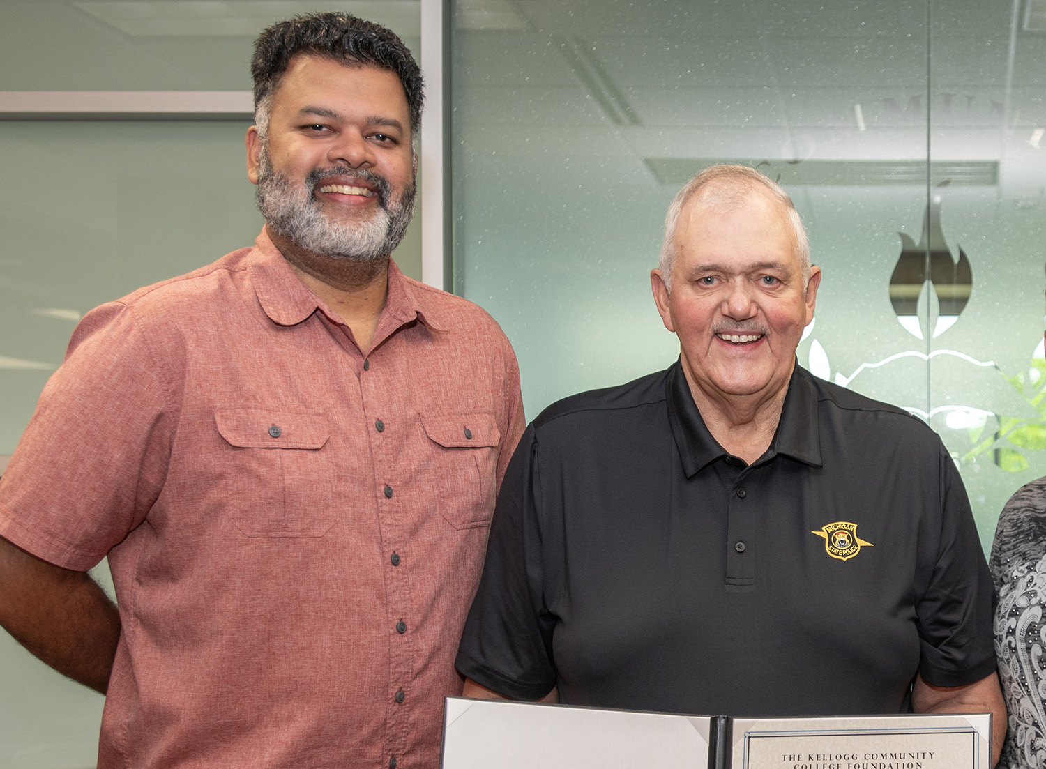 Donor Joseph Garrett with KCC President Dr. Paul Watson.