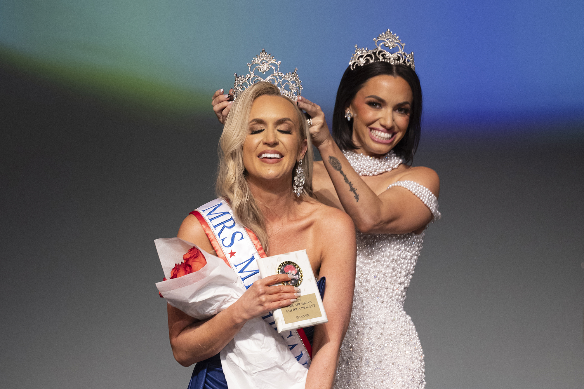 KCC alumna Tamara Babcock is crowned Mrs. Michigan. Photo by Meagan Gilbert.