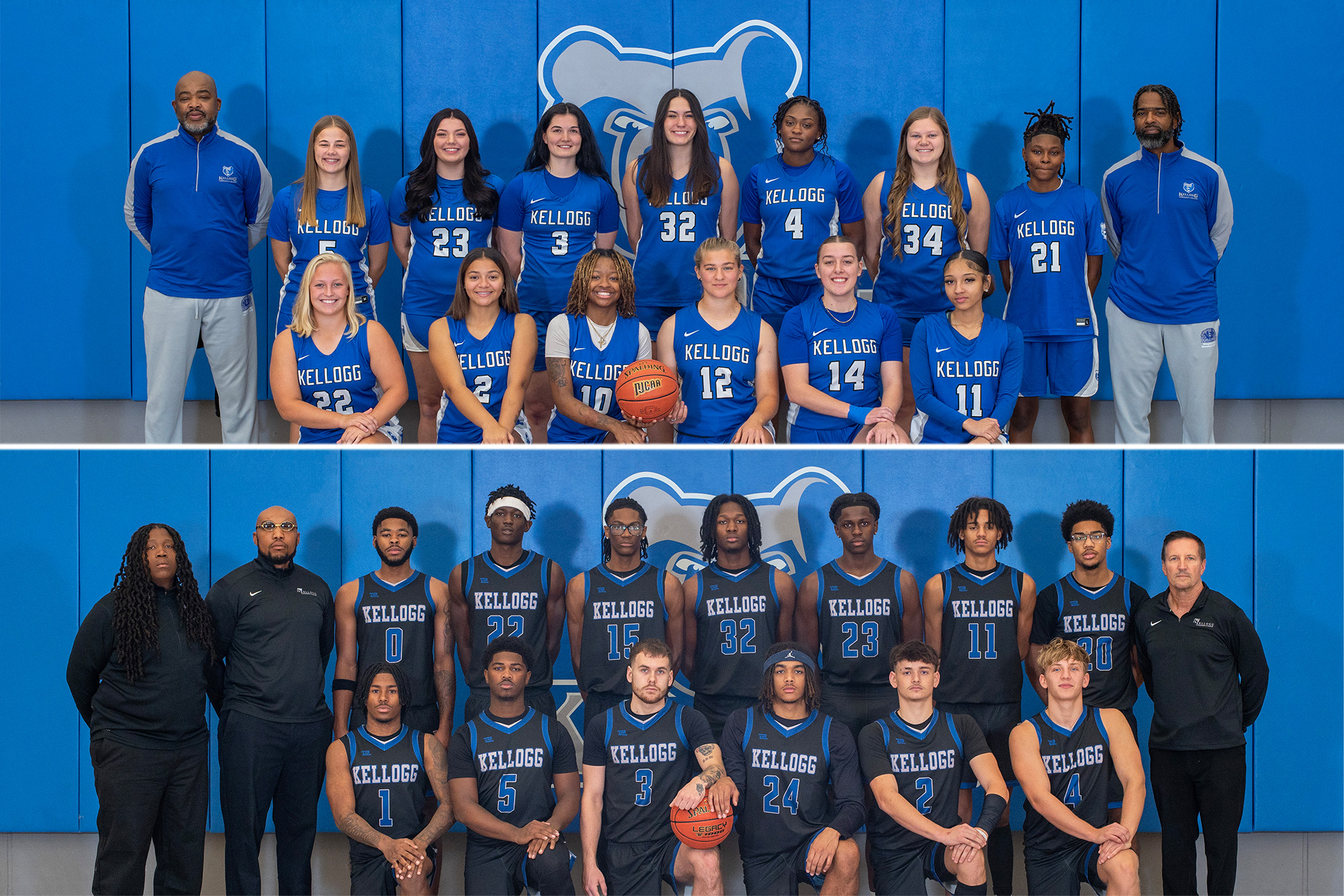 KCC's 2025-26 men's and women's basketball teams.