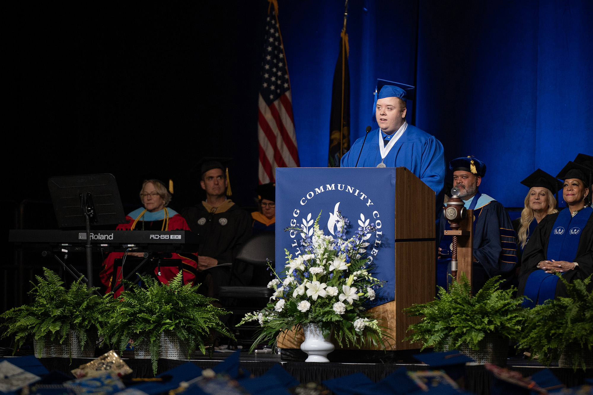 Commencement speaker Gavin Patton speaks during Commencement.
