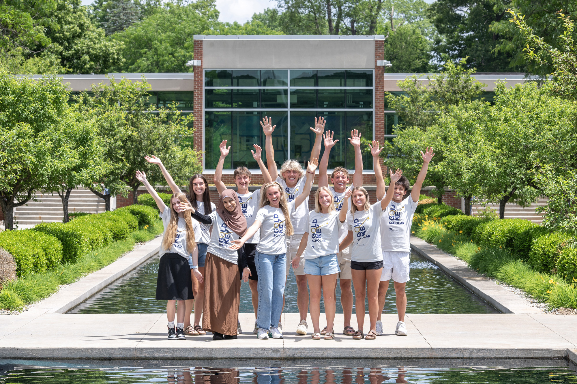 A group photo of KCC's 2026-27 Gold Key Scholars on campus.
