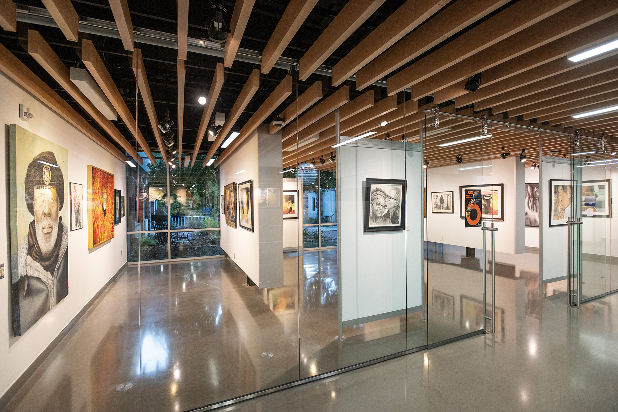 An art exhibit on display in the KCC art gallery.